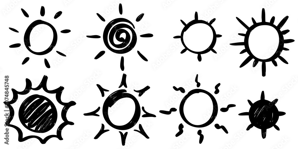 Doodle sketch style of sun cartoon hand drawn illustration for concept design. Doodle sketch style of sun cartoon hand drawn illustration for concept design.