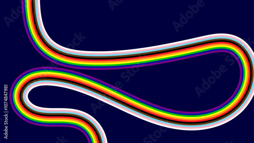 Progress Pride Flag Wave Background. Vector Background for Pride Month. Pride flag colours. Rainbow stripes background. Vector illustration for apps and websites. Vector EPS 10