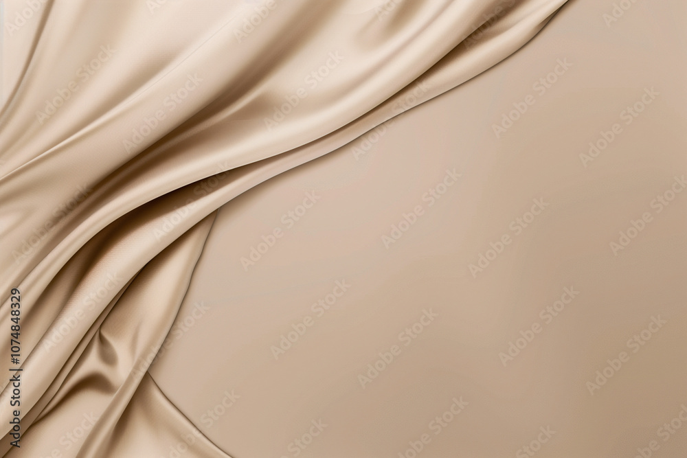 Obraz premium Elegant Taupe Brown Silk Fabric Background With Smooth Folds