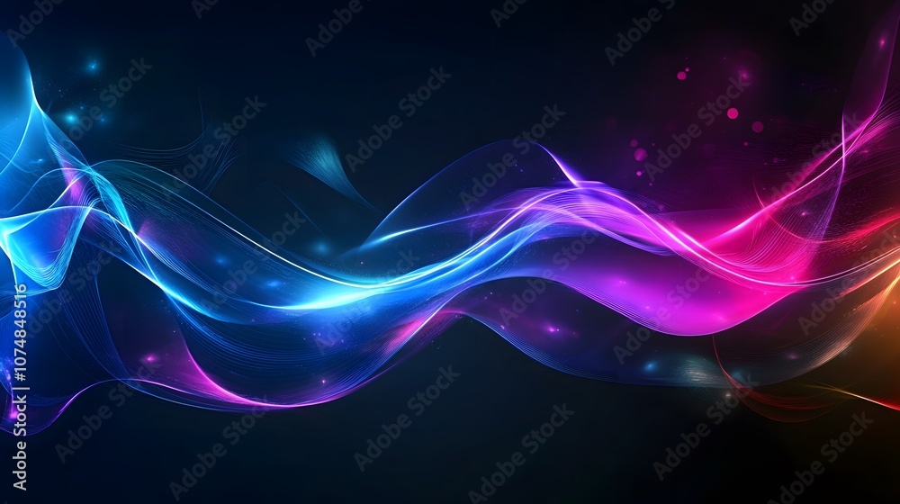 Naklejka premium Modern abstract high-speed light effect. Abstract background with curved beams of light. Technology futuristic dynamic motion. Movement pattern for banner or poster design background concept.