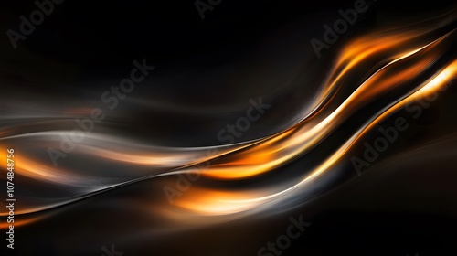  Modern abstract high-speed light effect. Abstract background with curved beams of light. Technology futuristic dynamic motion. Movement pattern for banner or poster design background concept.