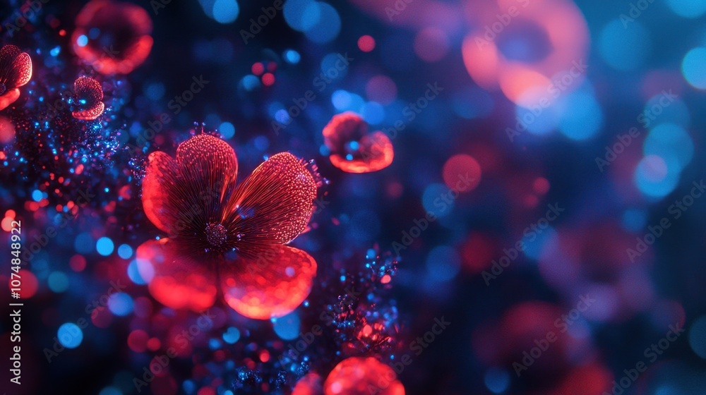 Explore the beauty of vibrant flowers in a colorful abstract background Explore the beauty of vibrant flowers in a colorful abstract background