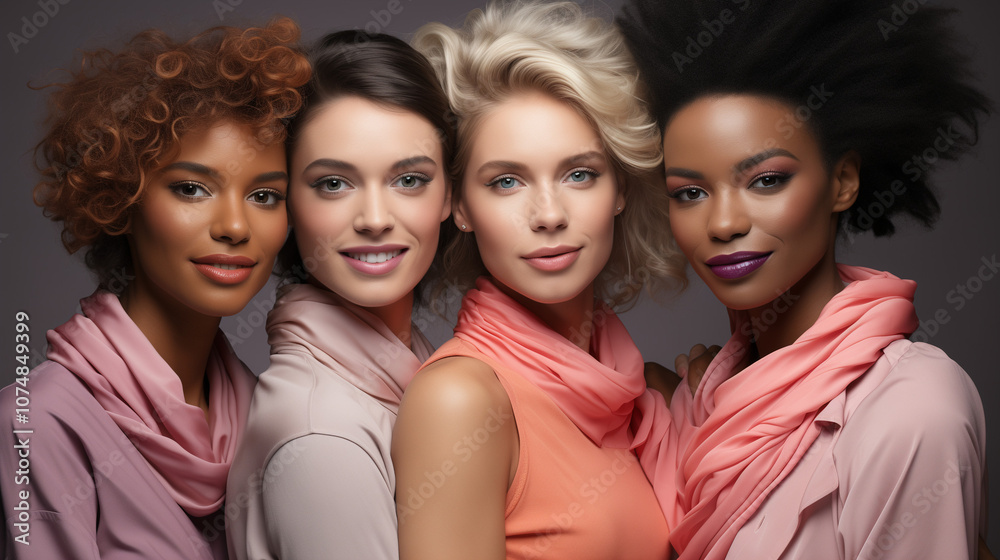 Obraz premium Diverse Group of Women Embracing Beauty and Confidence