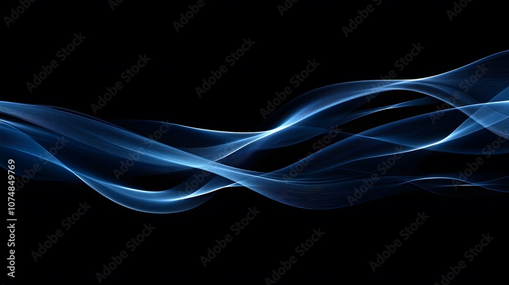 Obraz premium Modern abstract high-speed light effect. Abstract background with curved beams of light. Technology futuristic dynamic motion. Movement pattern for banner or poster design background concept.