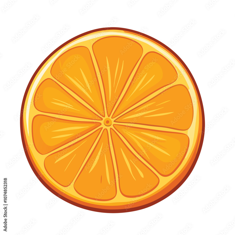 Vector Cartoon Orange Fruit Round Slice illustration Vector Cartoon Orange Fruit Round Slice illustration