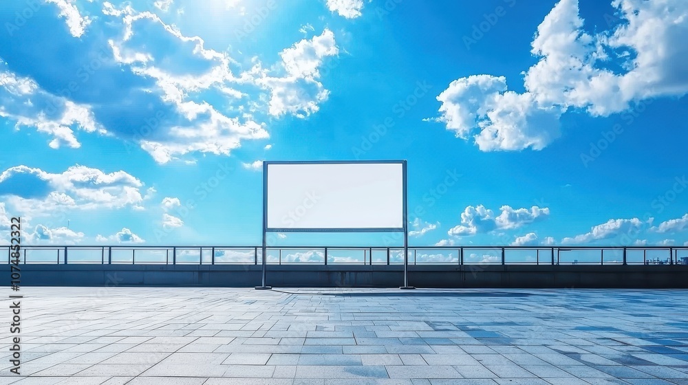 Clear Advertising Space Under Bright Blue Sky Clear Advertising Space Under Bright Blue Sky