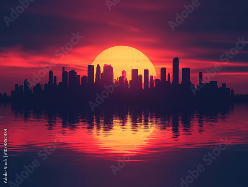 City Skyline at sunset