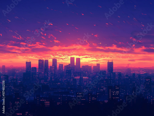 City Skyline at sunset