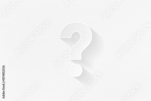 Question mark design with copy space on white background