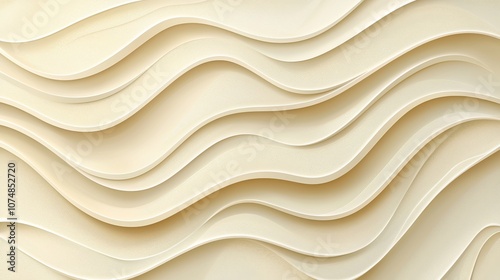 Abstract wavy patterns in soft beige tones create a modern, textured background.