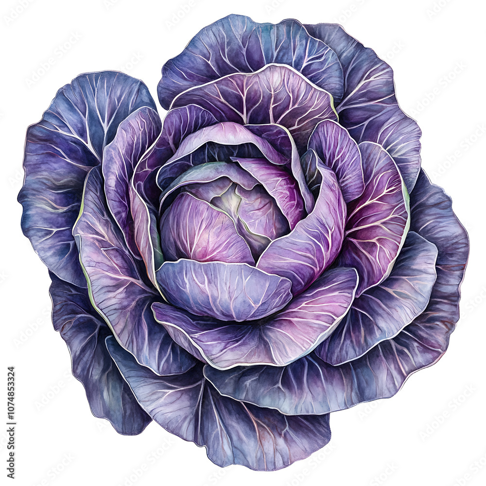 Obraz premium Purple cabbage isolated on white background 