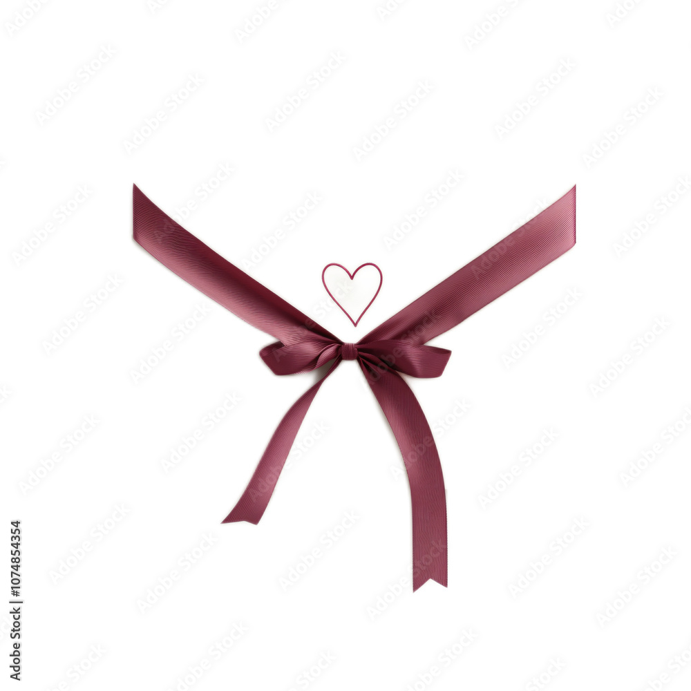 3D Love Letter Icon with Heart Signature and Pink Ribbon Tie 3D Love Letter Icon with Heart Signature and Pink Ribbon Tie