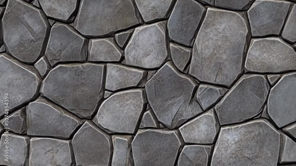 A close-up of a stone wall with a variety of shapes and sizes