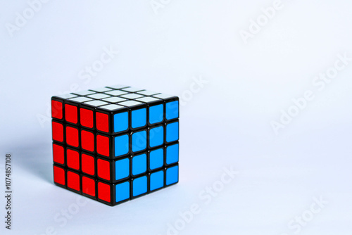 4x4 color cube puzzle shot on white background