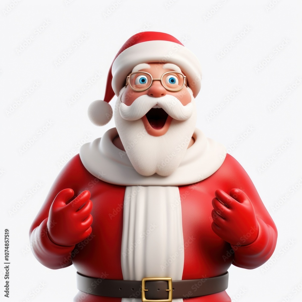 Surprised santaclaus illustration expression white.