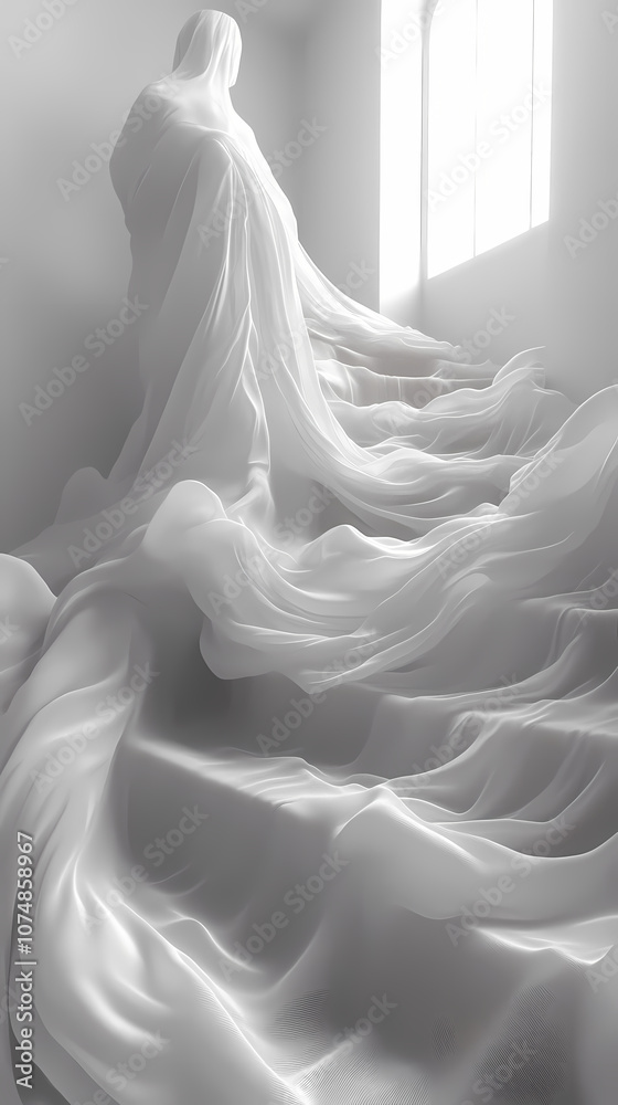 Abstract textures flowing white cloth background 3d rendering Abstract textures flowing white cloth background 3d rendering