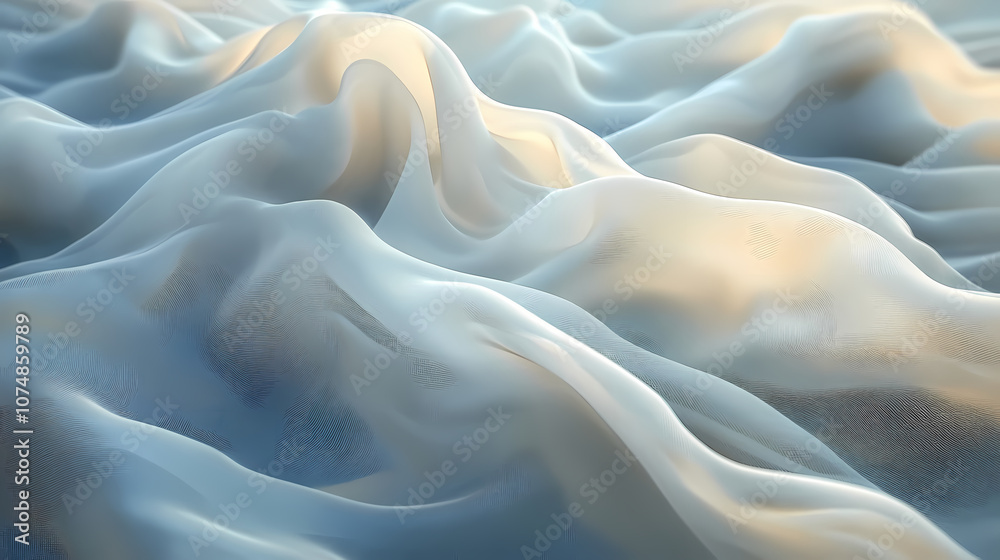Obraz premium Abstract textures flowing white cloth background 3d rendering