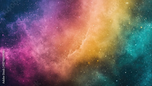 Grainy Colorful Gradient Background with Soft Light and Starlight Effect