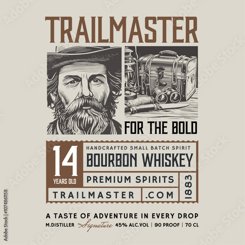 Wild west-themed bourbon label template