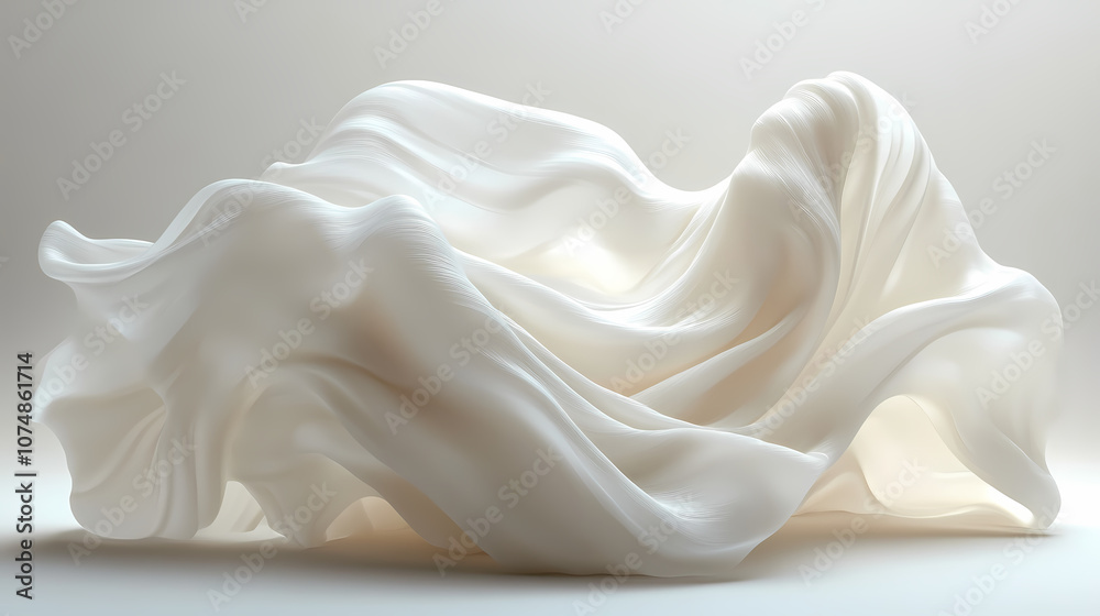 Abstract textures flowing white cloth background 3d rendering Abstract textures flowing white cloth background 3d rendering
