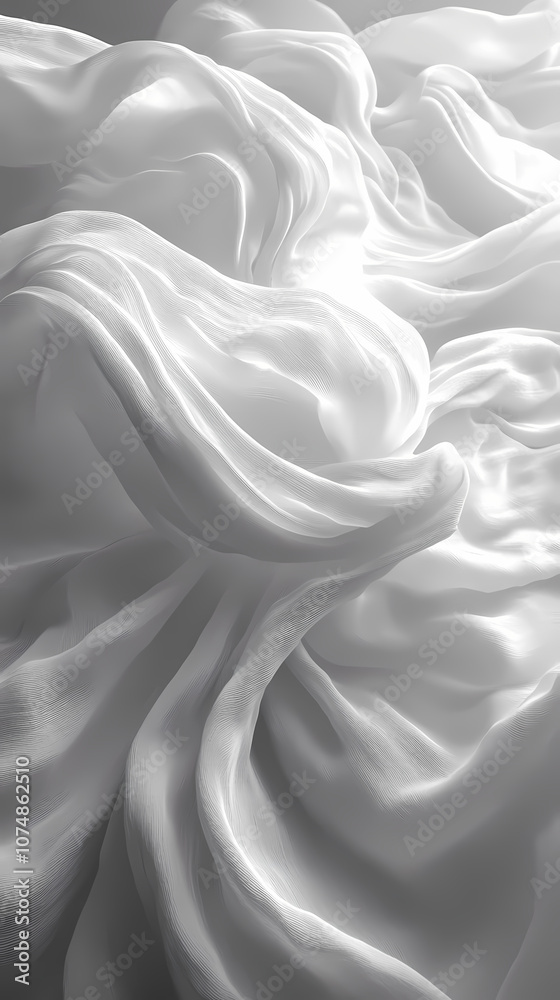 Obraz premium Abstract textures flowing white cloth background 3d rendering