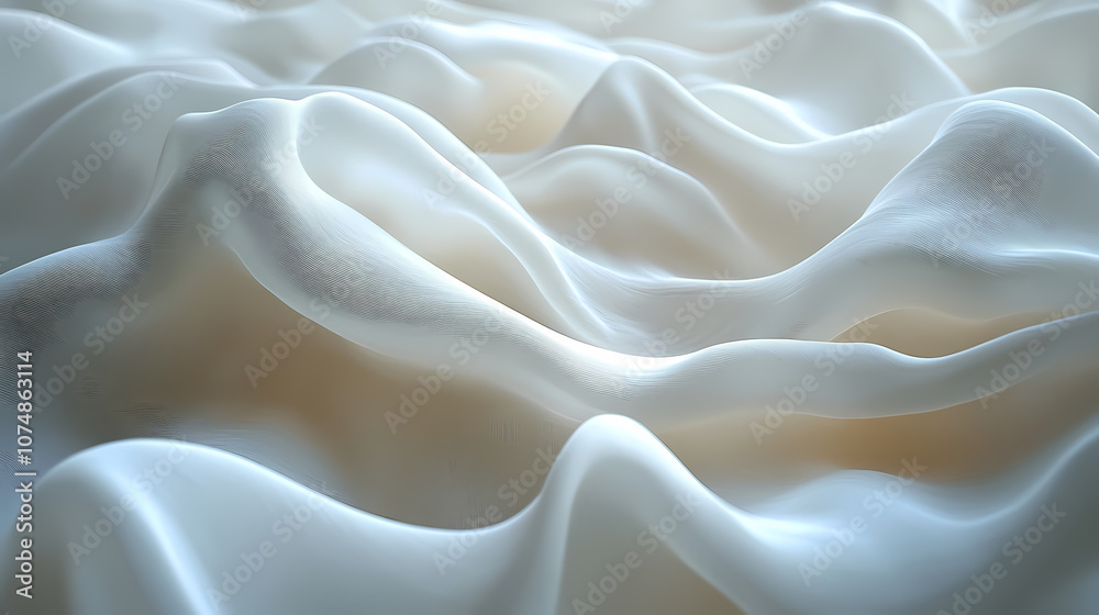 Obraz premium Abstract textures flowing white cloth background 3d rendering