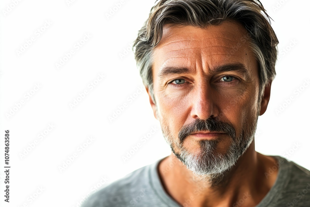 Close up portrait of a man with graying hair. Close up portrait of a man with graying hair.