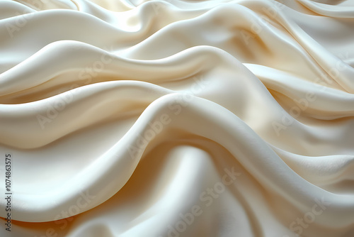 Abstract textures flowing white cloth background 3d rendering