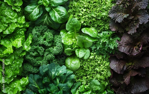 Vertical hydroponic farm featuring rows of fresh, green lettuce, environmentally friendly and spacesaving technology photo