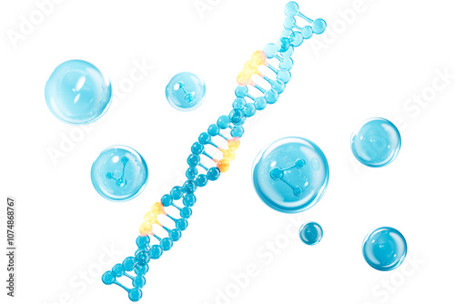 Medical and science concept DNA and cells,3d rendering