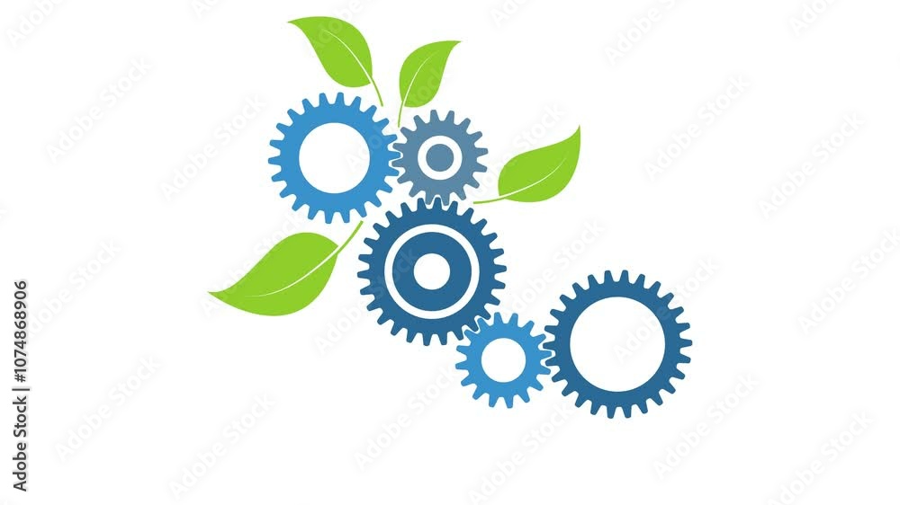Animation gears and leaves. 4k UHD video. Animation gears and leaves. 4k UHD video.