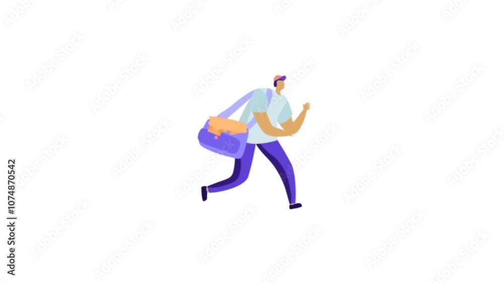 Delivery boy 3d animation. Men with delivery parcel animated 4k Delivery boy 3d animation. Men with delivery parcel animated 4k