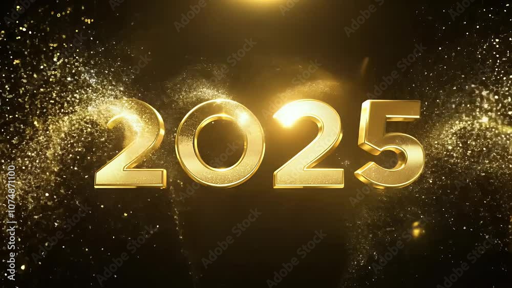 golden progress bar representing year 2025 complete glittering particles set sleek black background video design perfect creating New greeting cards event invitations symbolizing hope celebration golden progress bar representing year 2025 complete glittering particles set sleek black background video design perfect creating New greeting cards event invitations symbolizing hope celebration