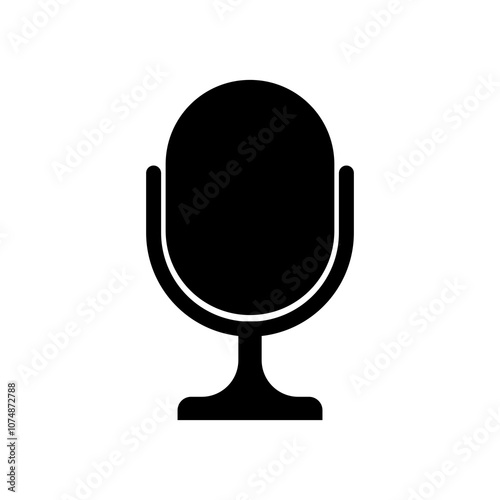 microphone icon over white background. silhouette style concept. vector illustration