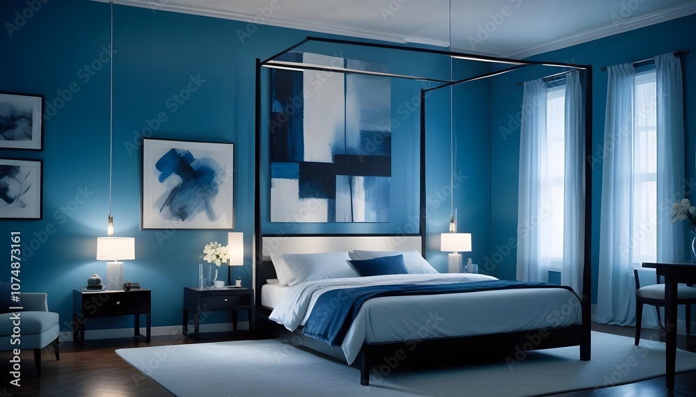 Photo modern style interior room 3d illustration Photo modern style interior room 3d illustration