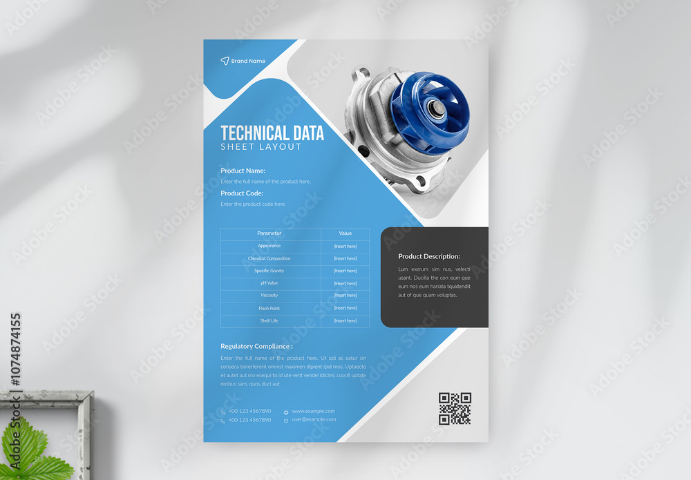 Technical Data Sheet Layout Stock Template | Adobe Stock