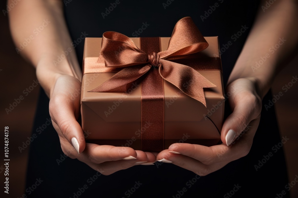 Holding present box gift hand celebration. Holding present box gift hand celebration.