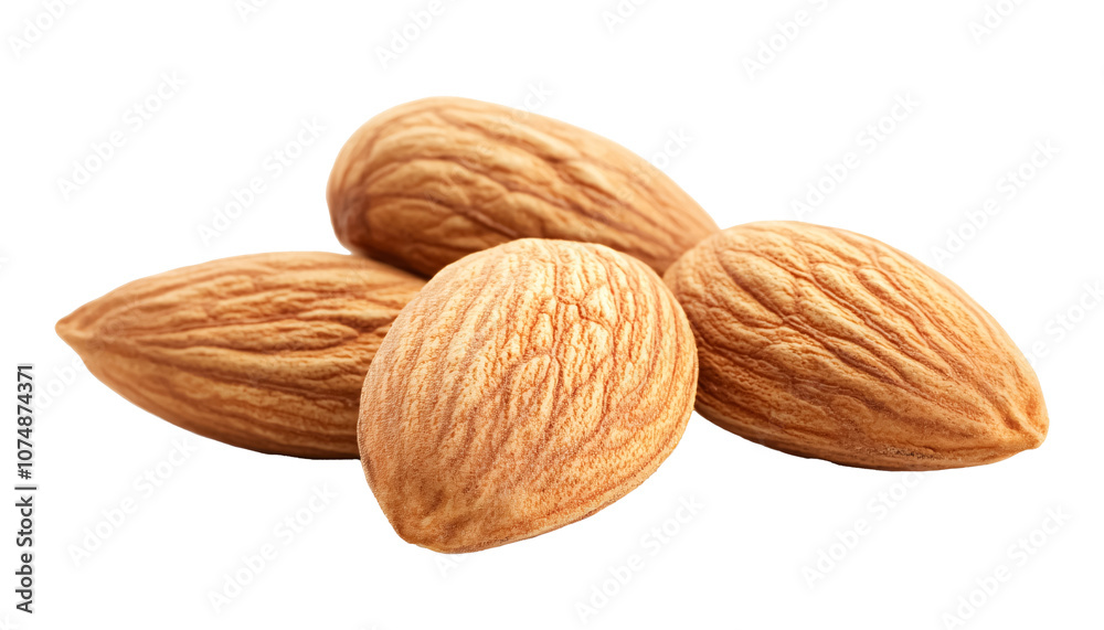 Almond nuts isolated against a white background Almond nuts isolated against a white background