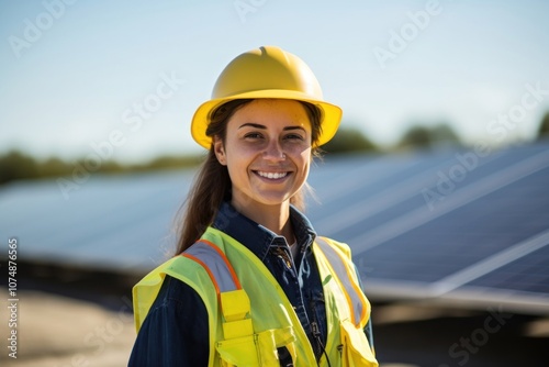 Hardhat helmet worker smile.