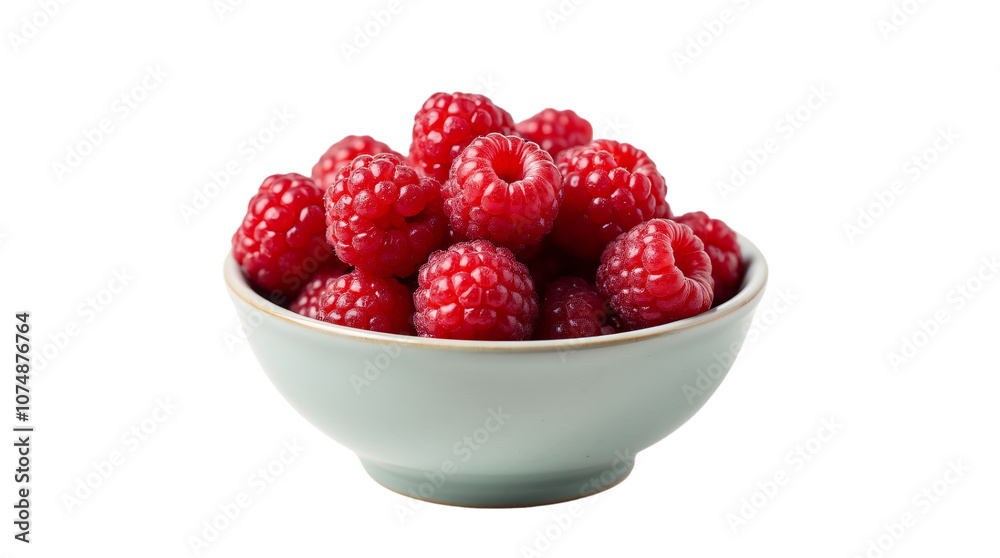 Fresh Raspberries in a Bowl on Transparent Background (PNG). Fresh Raspberries in a Bowl on Transparent Background (PNG).