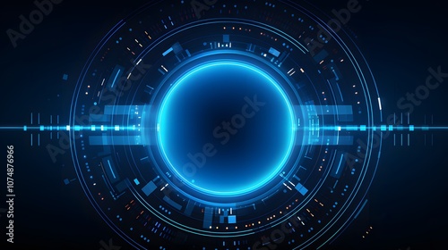  blue Abstract technology background circles digital hi-tech technology design background. concept innovation. vector illustration