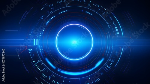  blue Abstract technology background circles digital hi-tech technology design background. concept innovation. vector illustration