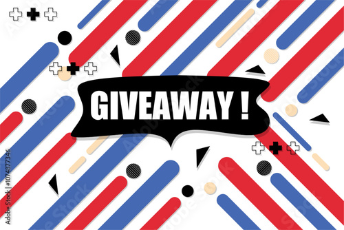 Vector banner. Megaphone with giveaway speech bubble. Loudspeaker. Banner for business, marketing. Banner design vector illustration.