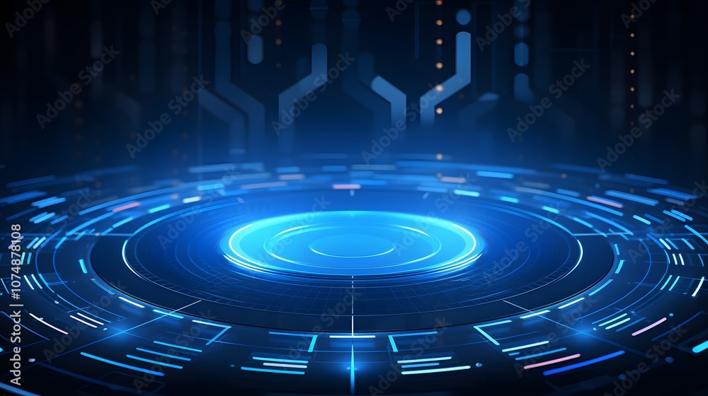 Fototapeta premium blue Abstract technology background circles digital hi-tech technology design background. concept innovation. vector illustration