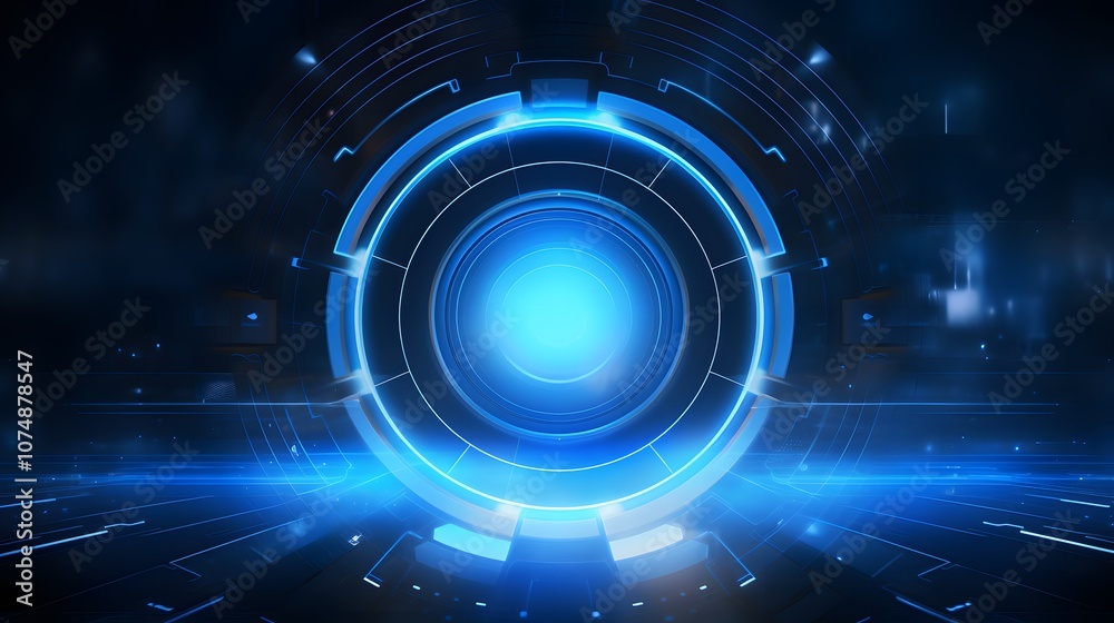 
blue Abstract technology background circles digital hi-tech technology design background. concept innovation. vector illustration