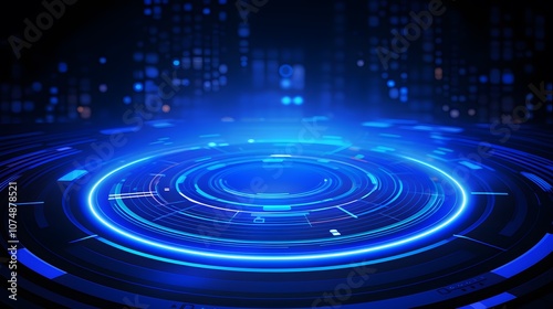 
blue Abstract technology background circles digital hi-tech technology design background. concept innovation. vector illustration