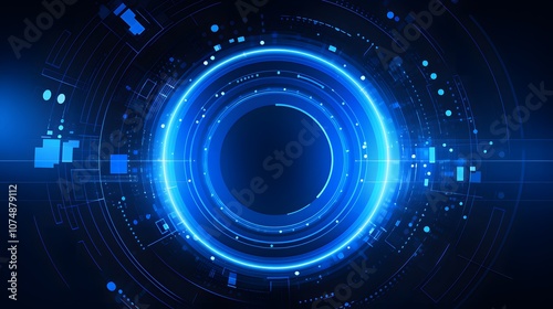  blue Abstract technology background circles digital hi-tech technology design background. concept innovation. vector illustration