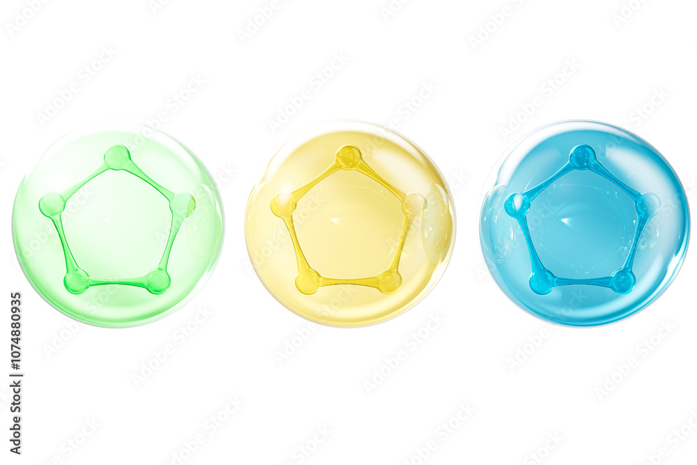 Naklejka premium Medical and science concept molecules and cells,3d rendering