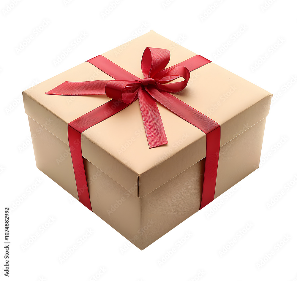Obraz premium A gift box with a red ribbon and bow. Perfect for a special occasion.