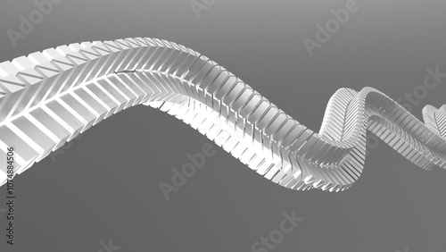 3D grayscale rendering of geometric abstract structure. A simple, minimal, and modern or contemporary background or wallpaper.